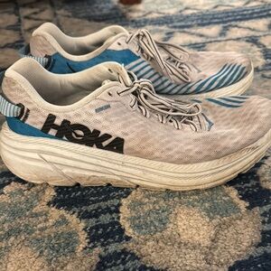 Hoka White and Blue Running Shoes